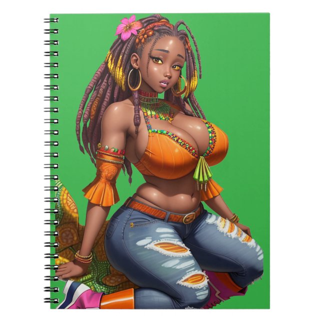 Black Queen melanin sista magiska bruna hudflickor Anteckningsbok (Framsidan)