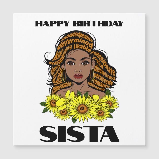 Black Queen Melanin Sista SunblommGirl Magic Syrra (Framsida)