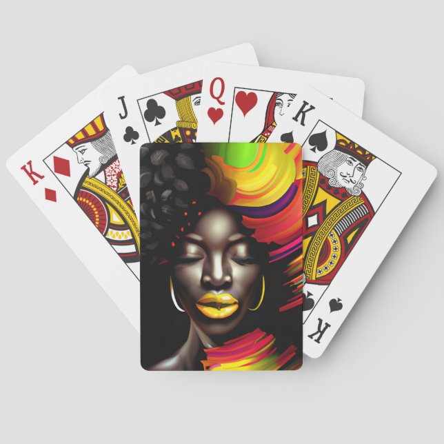 Black Queen Melanin Sista vackra defekter Casinokort (Baksidan)