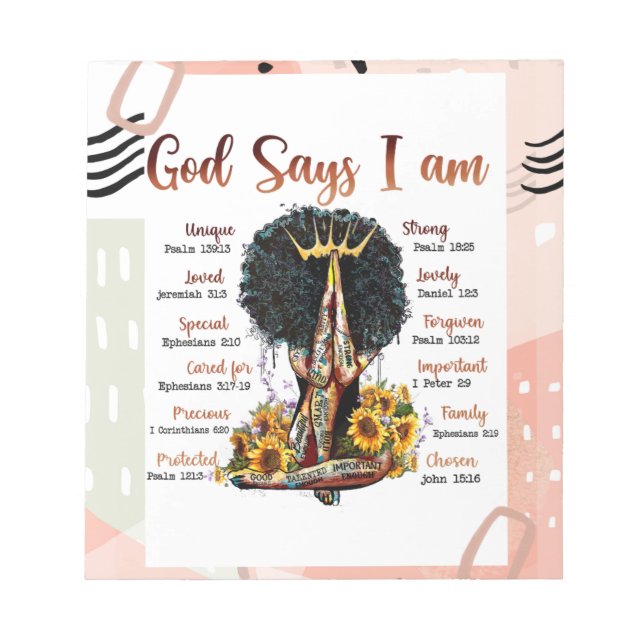 Black Queen Melanin Woman Brown Skin Sista Magic Anteckningsblock (Framsida)