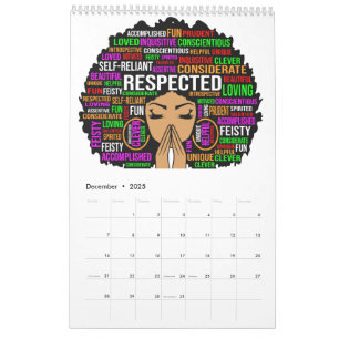 Black Queen Melanin Woman Brown Skin Sista Magic Kalender