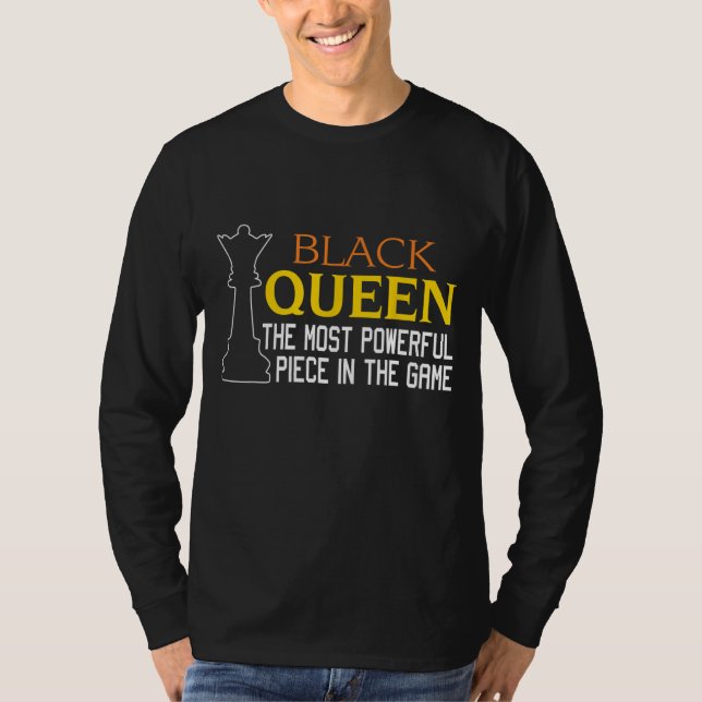 BLACK QUEEN Mest kraftfulla chess African American T Shirt (Framsida)