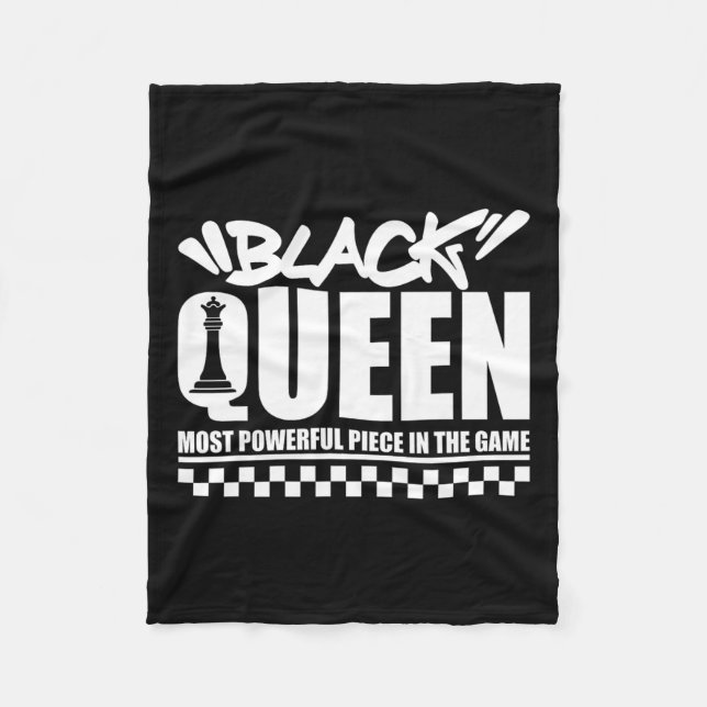 Black Queen Mest Power Chess African American W Fleecefilt (Framsidan)