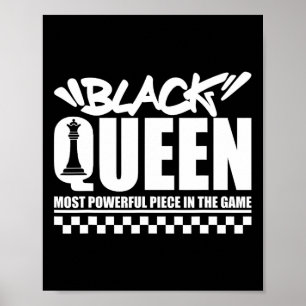 Black Queen Mest Power Chess African American W Poster