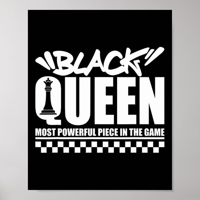Black Queen Mest Power Chess African American W Poster (Framsidan)