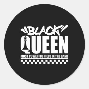 Black Queen Mest Power Chess African American W Runt Klistermärke