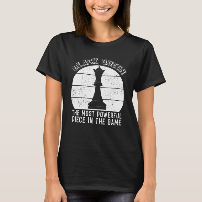 Black Queen Most Powerged Chess African American B T Shirt (Framsida)