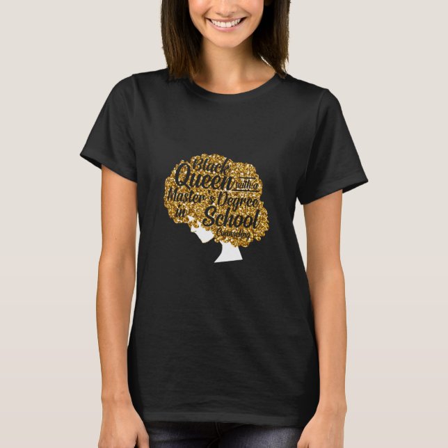 Black Queen MSW Social Work Degrees Masters Gradua T Shirt (Framsida)