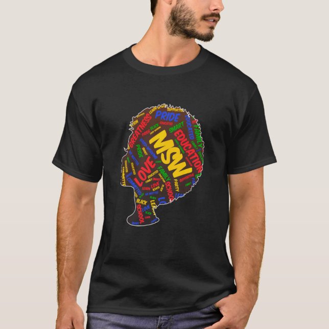 Black Queen Msw Social Work Grads Masters Graduati T Shirt (Framsida)