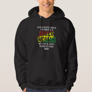 Black Queen Msw Social Work Masters Studenten Hoodie
