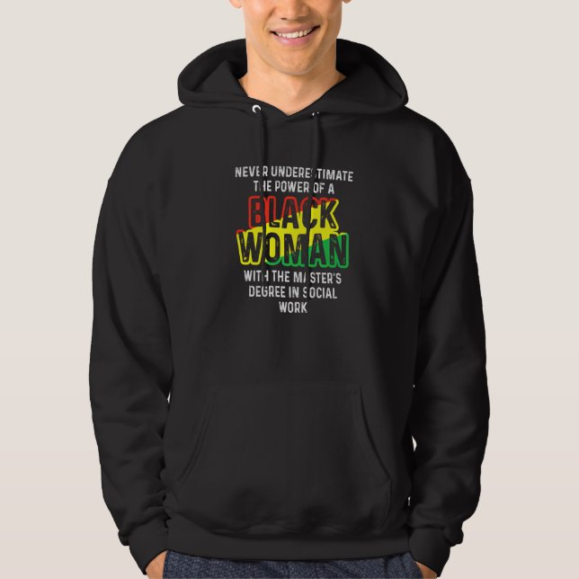 Black Queen Msw Social Work Masters Studenten Hoodie (Framsida)