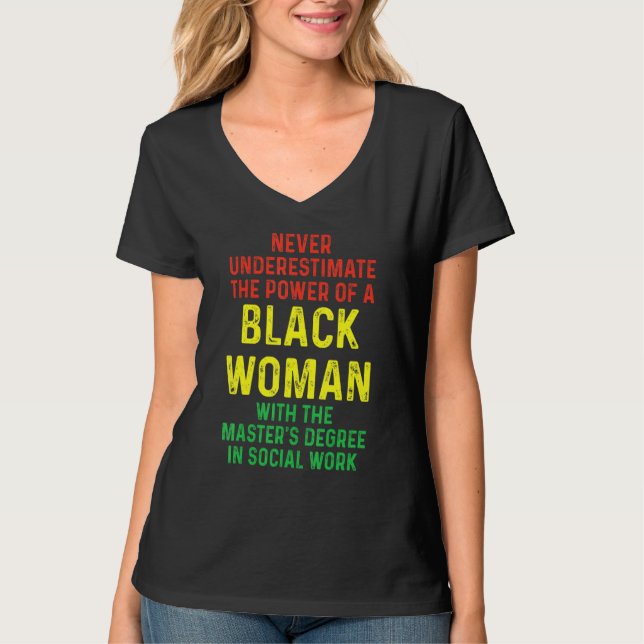 Black Queen Msw Social Work Masters Studenten T Shirt (Framsida)