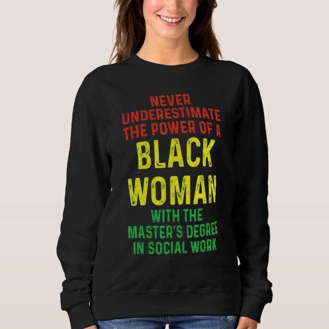 Black Queen Msw Social Work Masters Studenten T Shirt (Framsida)