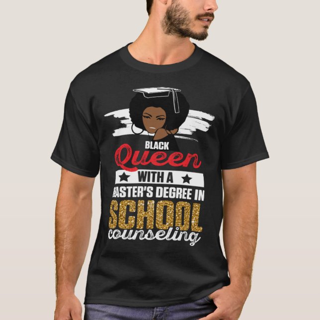 Black Queen MSW Social Work Melanated Masters Grad T Shirt (Framsida)