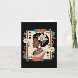 Black Queen Poker Card Black History Month African Kort