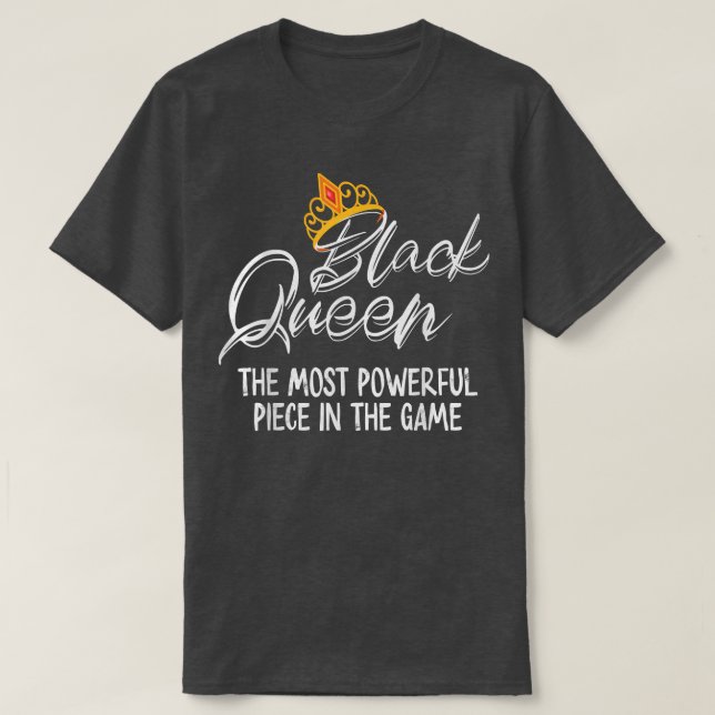 Black Queen Powerful Chess History Educated Strong T Shirt (Design framsida)