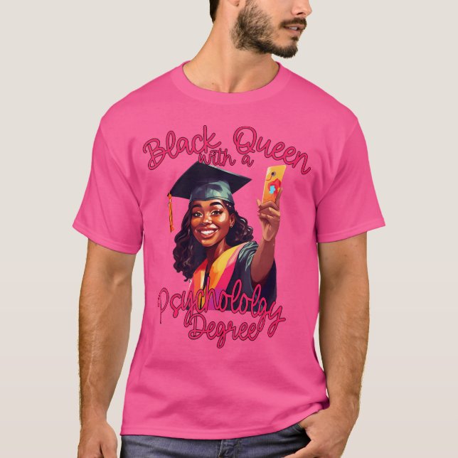 Black Queen Psychology Degree Graduation 2023 Phd  T Shirt (Framsida)