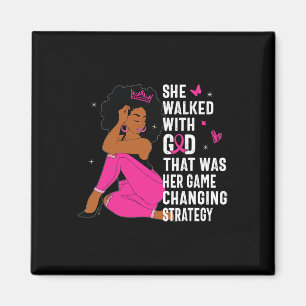 Black Queen Rosa Ribbon Breast Cancer Awareness Mo Magnet