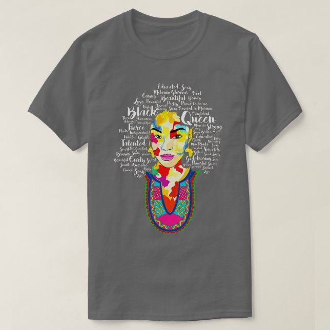 Black Queen Shirt Black History Month African Amer T Shirt (Design framsida)