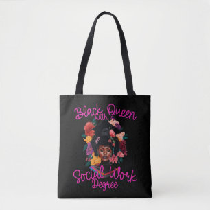 Black Queen Social Work Worker Degree Studenten Tygkasse