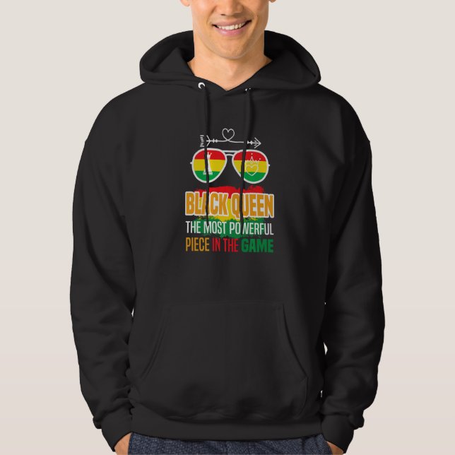 Black Queen The Most Powerful Piece Black History  Hoodie (Framsida)