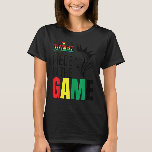 Black Queen The Most Powerful Piece The Game Black T Shirt (Framsida)
