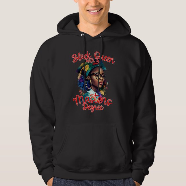Black Queen With A Masters Degree MSW Social Work  Hoodie (Framsida)