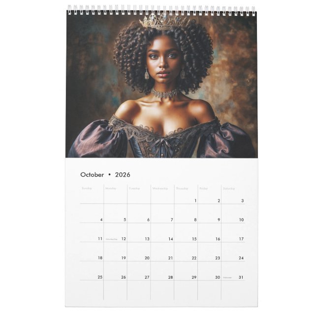 Black Queens and Princesses Royal Kalender (Oct 2026)
