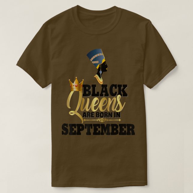 Black Queens Born September Birthday Women Neferti T Shirt (Design framsida)
