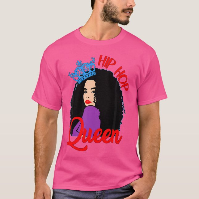Black Queens Cute Krona Celebrate Curly Hair Hip H T Shirt (Framsida)