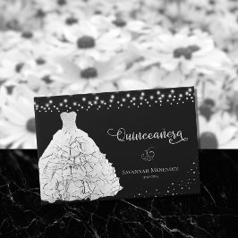 Black Quinceanera White Gown Ljus Photo Gästböcker