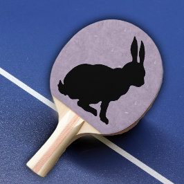 Black Rabbit Silhouette Påskhare Pingisracket