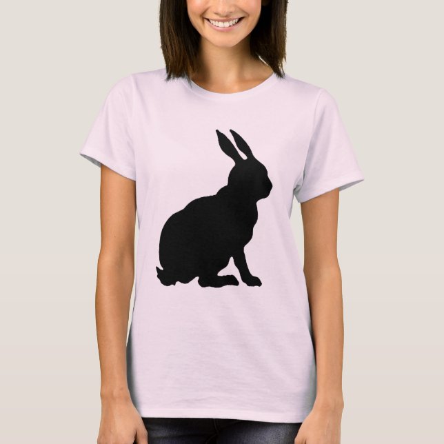 Black Rabbit Silhouette Påskhare Tröja (Framsida)