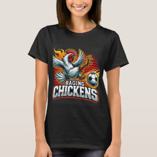 Black Raging Chickens Shirt för kvinnor T Shirt
