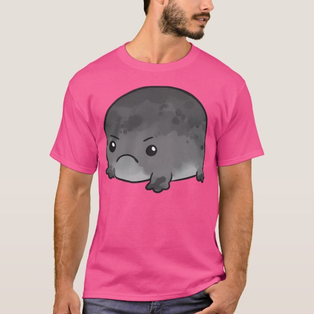Black Rain Frog Cute Grumpy Frog T Shirt (Framsida)