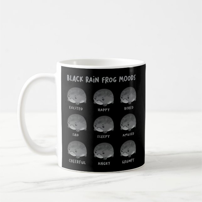 Black Rain Frog Moods Grumpy Black Desert Rain Fro Kaffemugg (Vänster)