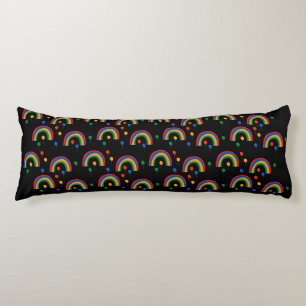 Black Rainbow Balloons Girl Party Body Pillow Kroppskudde