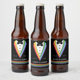 Black Rainbow Personlig Marskalkar Gay pride Ölflaska Etikett
