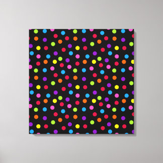 Black Rainbow polka dots Multi Färg Canvastryck