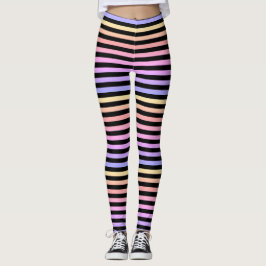 Black Rainbow Rand Mönster Leggings