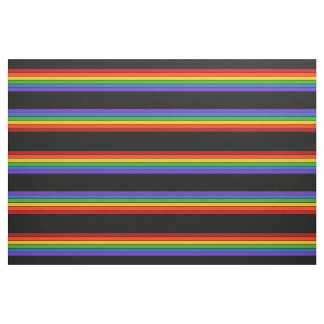 Black Rainbow Rand Mönster Tyg (Fat Quarter)