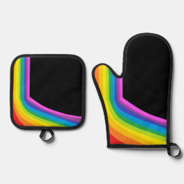 Black Rainbow Skriv ut Oven Mitt och Pothold