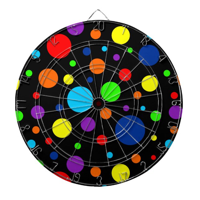 Black Rainbow Spots Dartboard Darttavla (Framsidan)