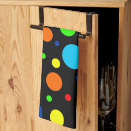 Black Rainbow Spots Kitchen Towel Kökshandduk