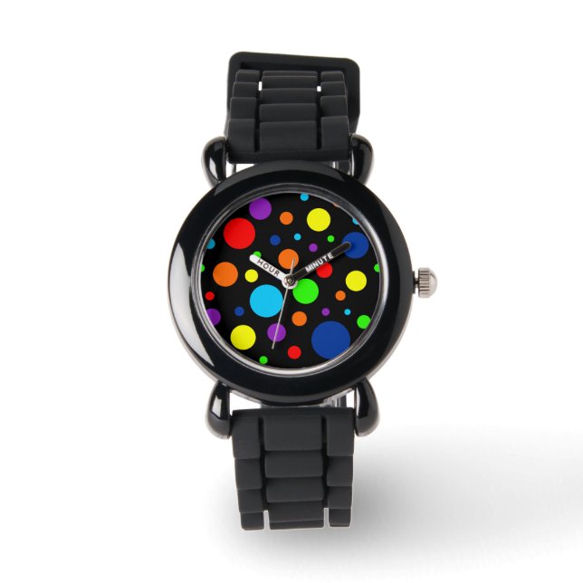Black Rainbow Spots Watch (Child) Armbandsur (Framsida)