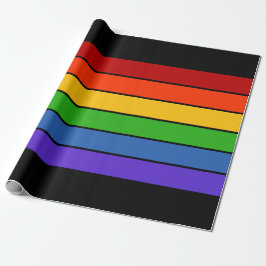 Black Rainbow Stripe Presentpapper