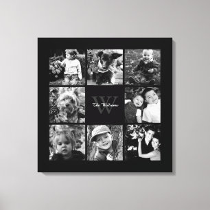 Black Ram Monogrammed Photo Collage Canvastryck