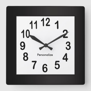 Black Ram och Numbers DIY Background Färg Fyrkantig Klocka