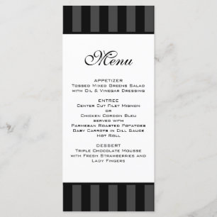 Black Rand Bröllop Menu Meny