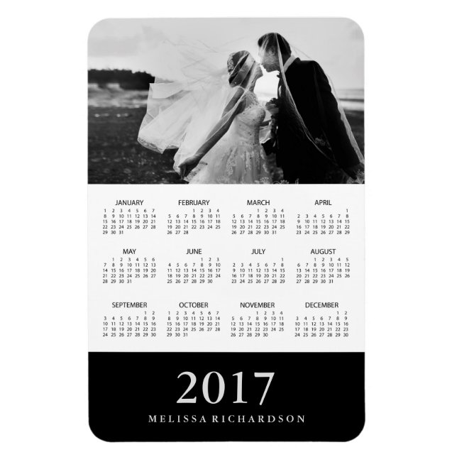 Black Rand | Elegant 2017 Fotokalender Magnet (Vertikal)